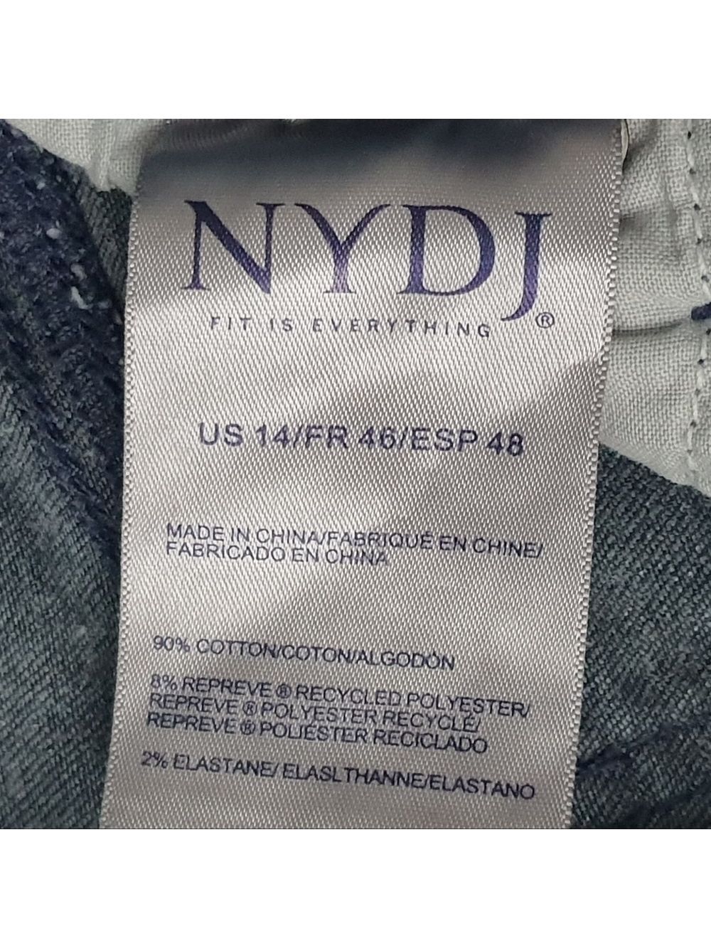 NYDJ Monroe Crop Jeans Stretch Cuffed Womens 14 Blue Jeans - Picture 6 of 15